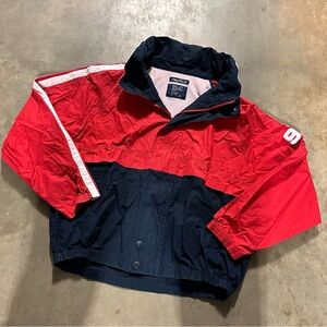 Nautica Two-Tone Red and Black vintage windbreaker
